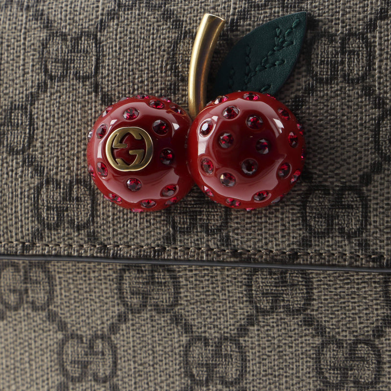 Gucci Cherries Wallet On Chain Gg Coated