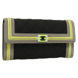 Chanel Boy Long Wallet Nylon Black