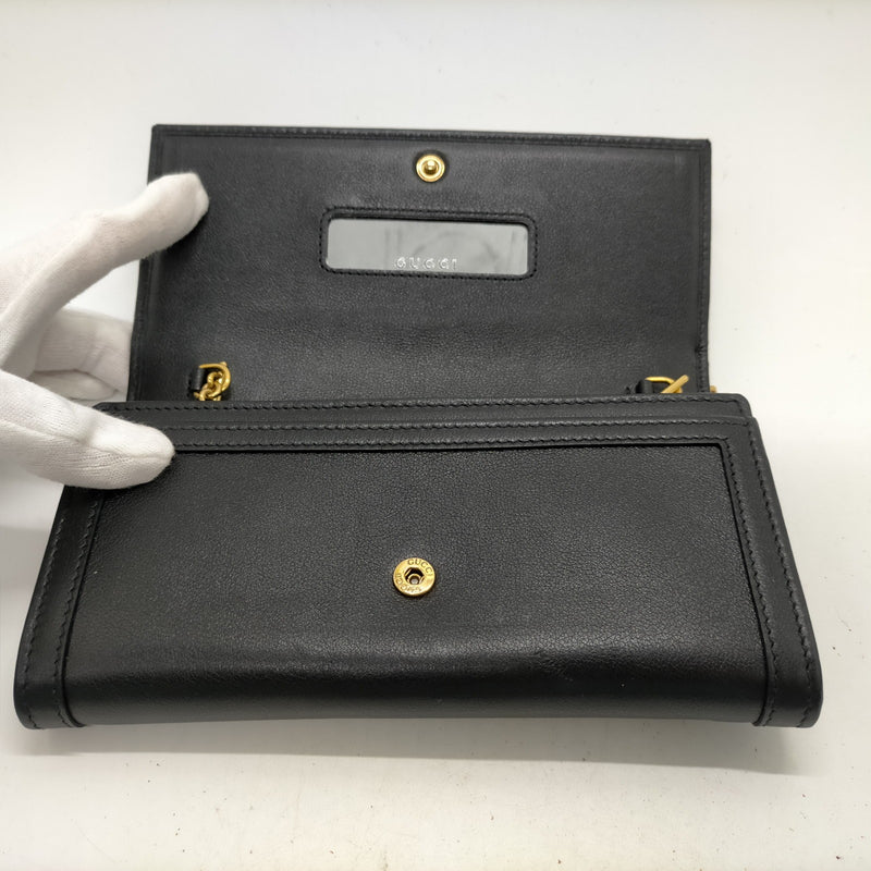 Gucci Long Wallet Black Leather