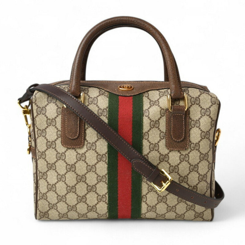 Gucci Ophidia Boston Bag Gg Coated
