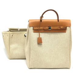 Hermes Herbag Toile And Leather Gm