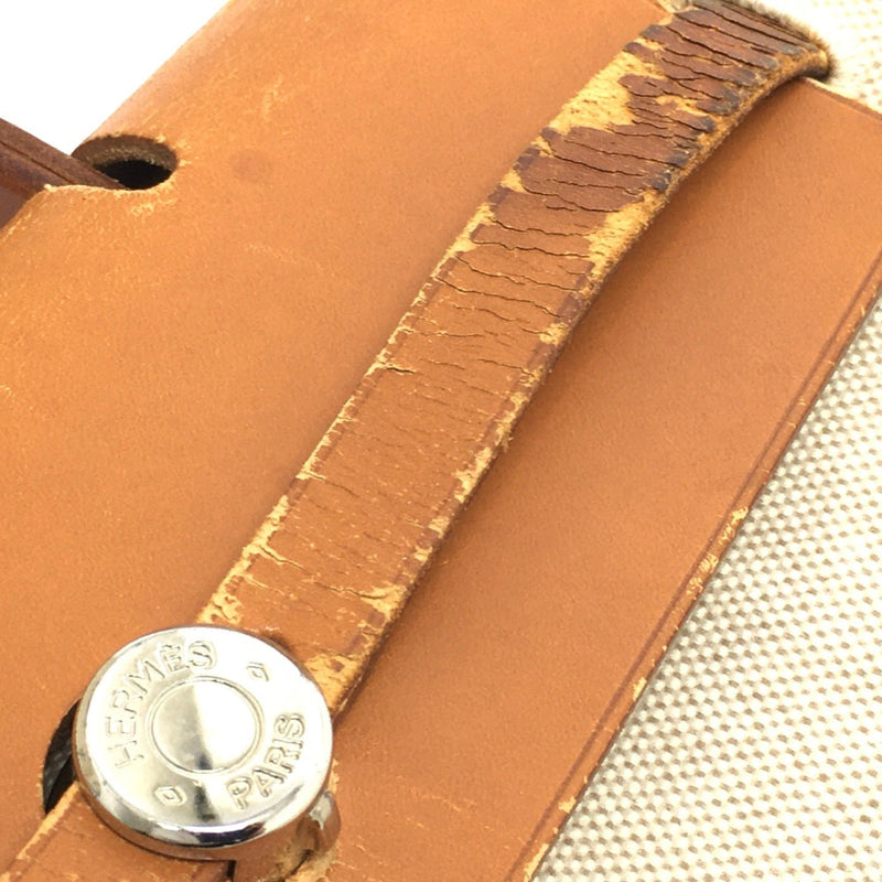 Hermes Herbag Toile And Leather Gm