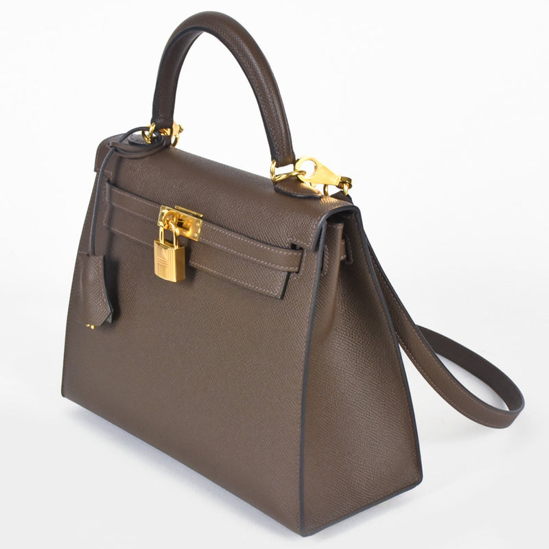 Hermes Kelly Handbag Brown Epsom With