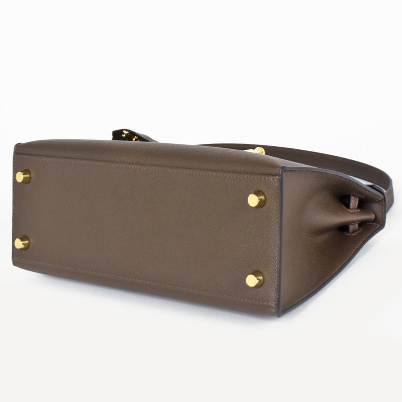 Hermes Kelly Handbag Brown Epsom With