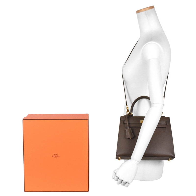 Hermes Kelly Handbag Brown Epsom With