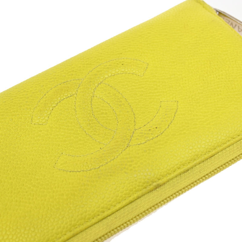 Chanel Cc Logo Zip Around Long Wallet
