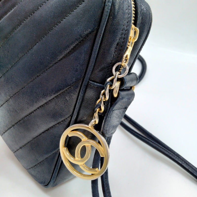 Chanel Shoulder Bag Black Leather