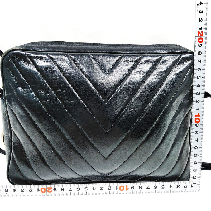 Chanel Shoulder Bag Black Leather