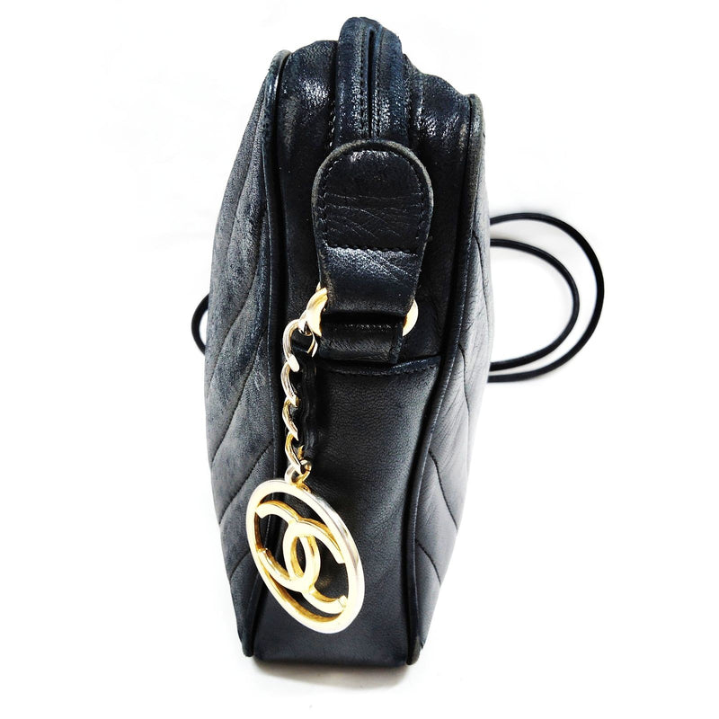 Chanel Shoulder Bag Black Leather