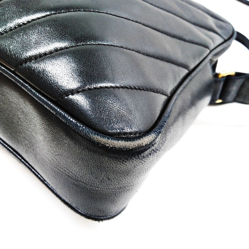 Chanel Shoulder Bag Black Leather