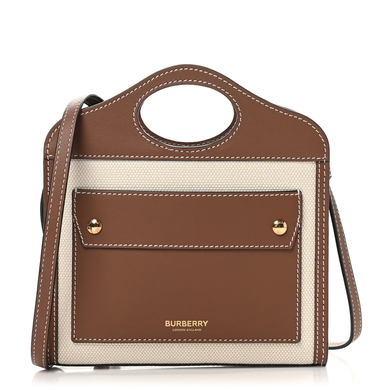 Burberry Smooth Calfskin Canvas Two Tone