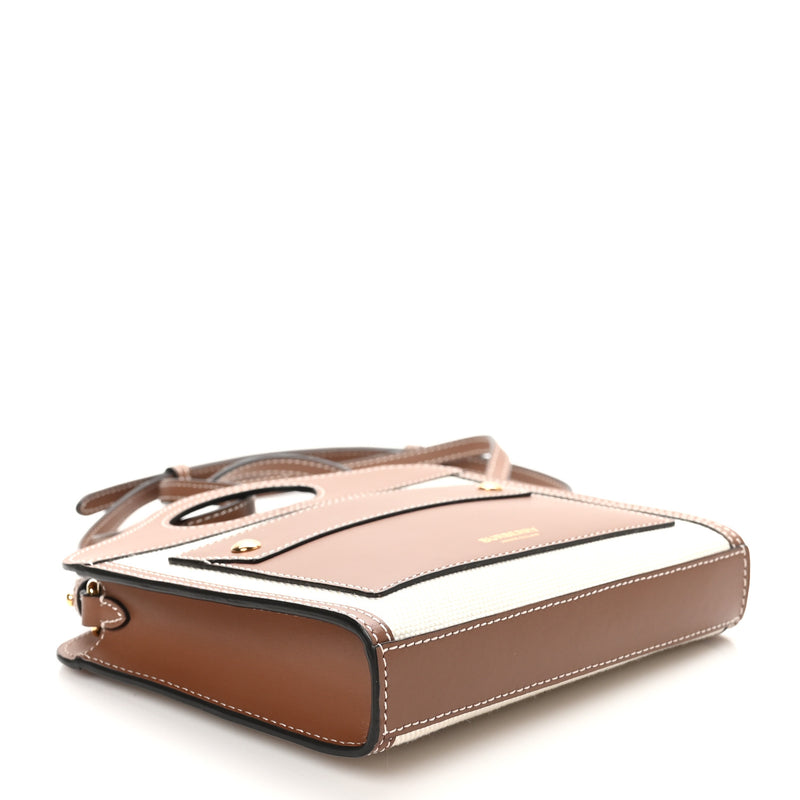 Burberry Smooth Calfskin Canvas Two Tone