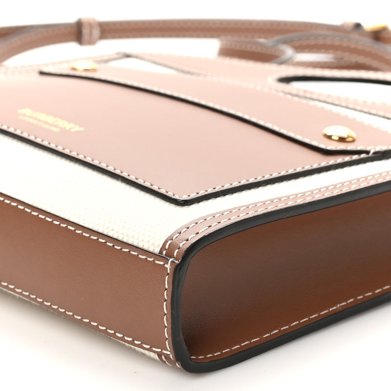 Burberry Smooth Calfskin Canvas Two Tone