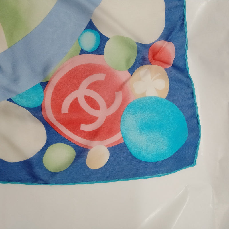 Chanel Scarf Blue Reds