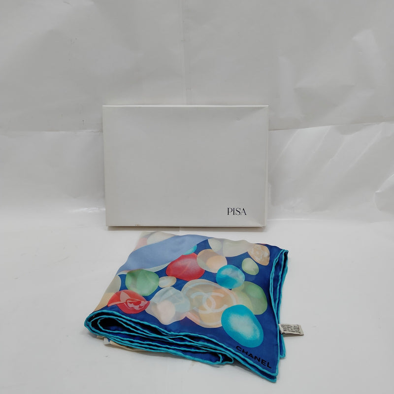 Chanel Scarf Blue Reds