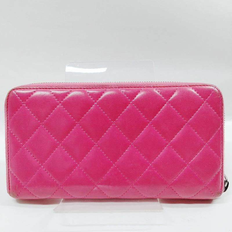 Chanel Long Wallet Pink Leather