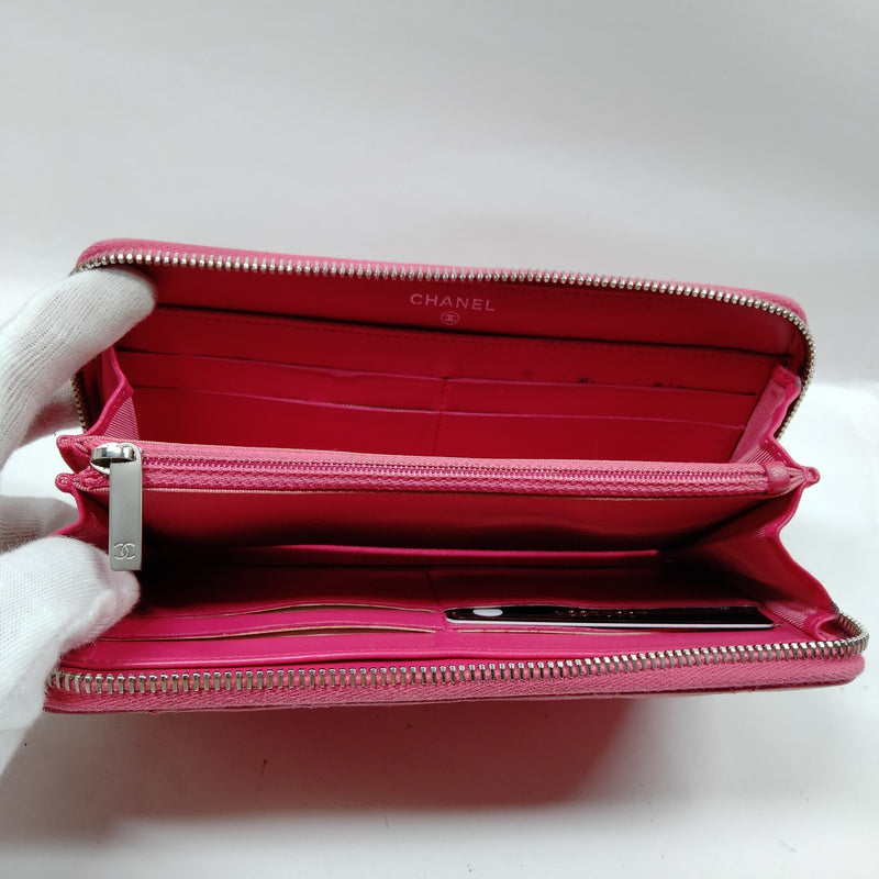 Chanel Long Wallet Pink Leather
