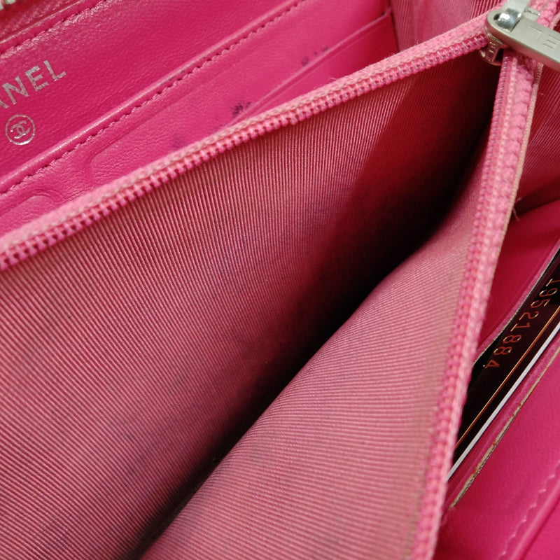 Chanel Long Wallet Pink Leather