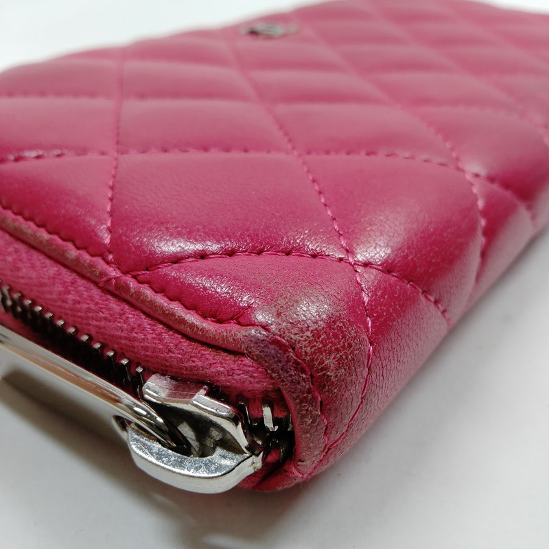 Chanel Long Wallet Pink Leather