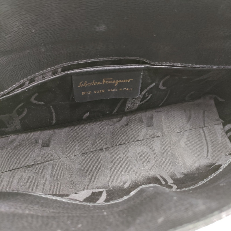 Ferragamo Shoulder Bag Black Leather