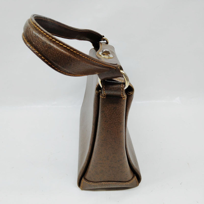 Gucci Hand Bag Brown Leather