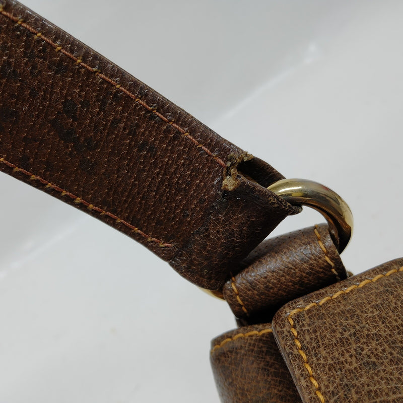 Gucci Hand Bag Brown Leather