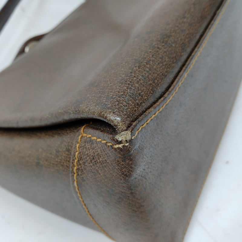 Gucci Hand Bag Brown Leather