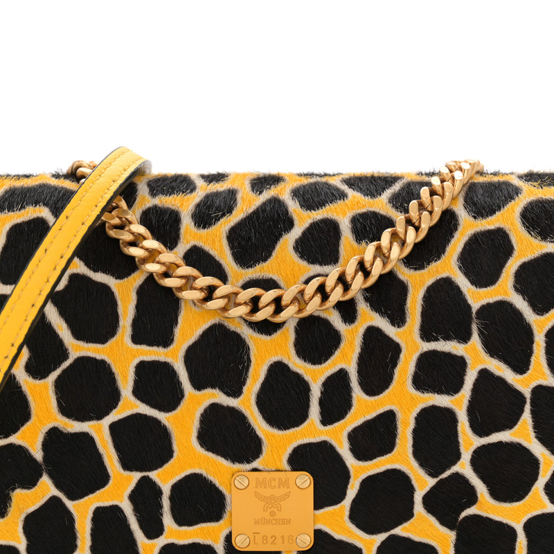 Mcm Visetos Calf Hair Giraffe Print