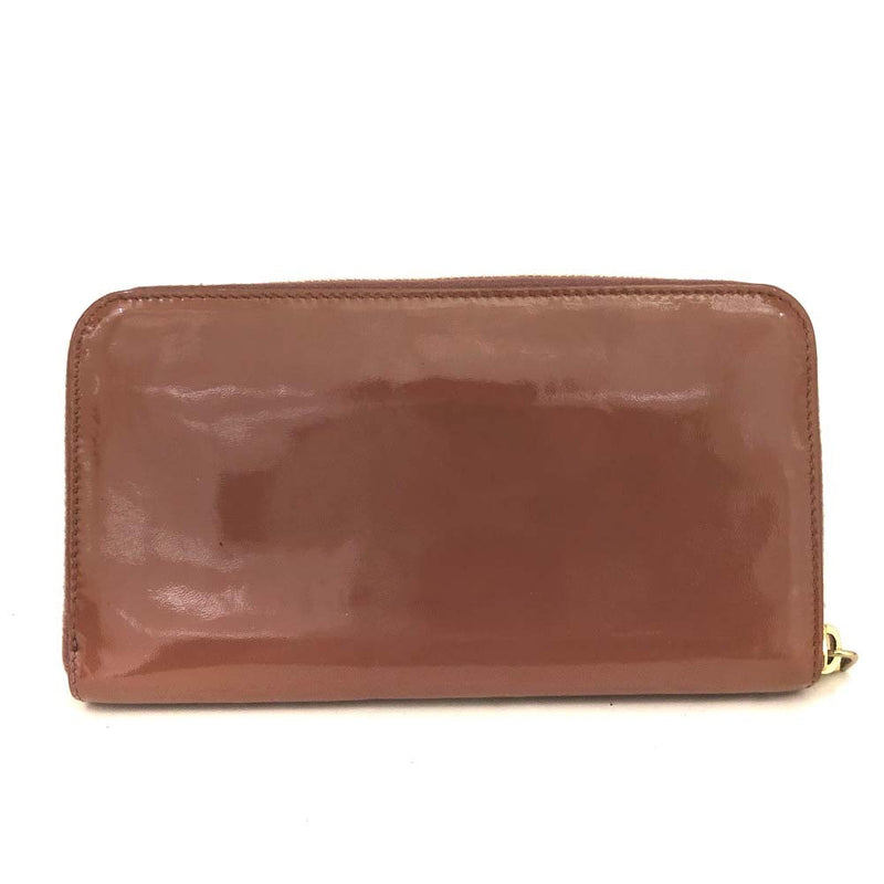 Miu Ribbon Logo Patent Leather Zip