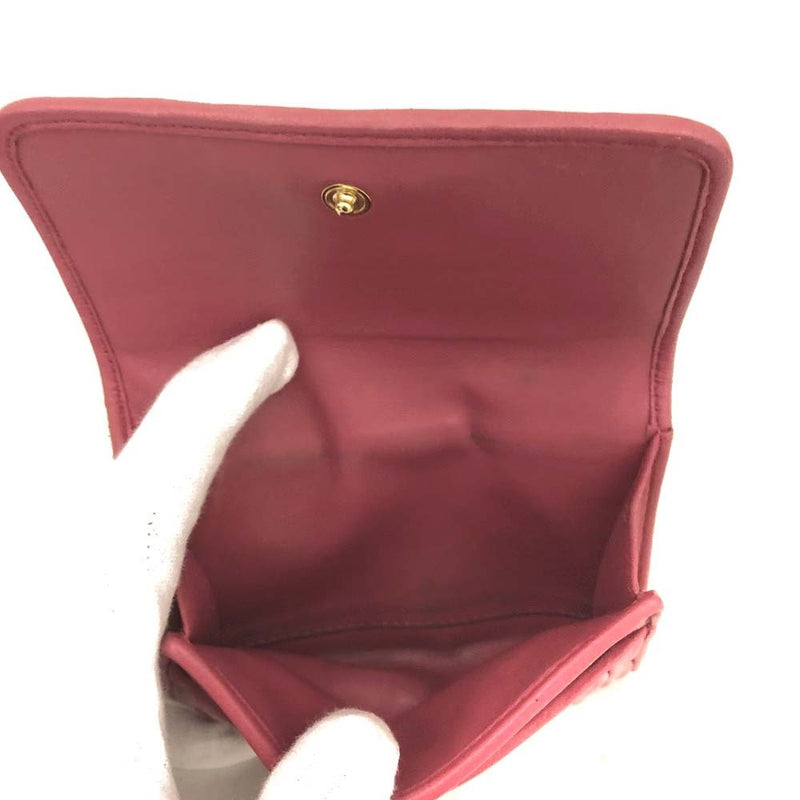 Miu Logo Gather Leather Bifold Wallet