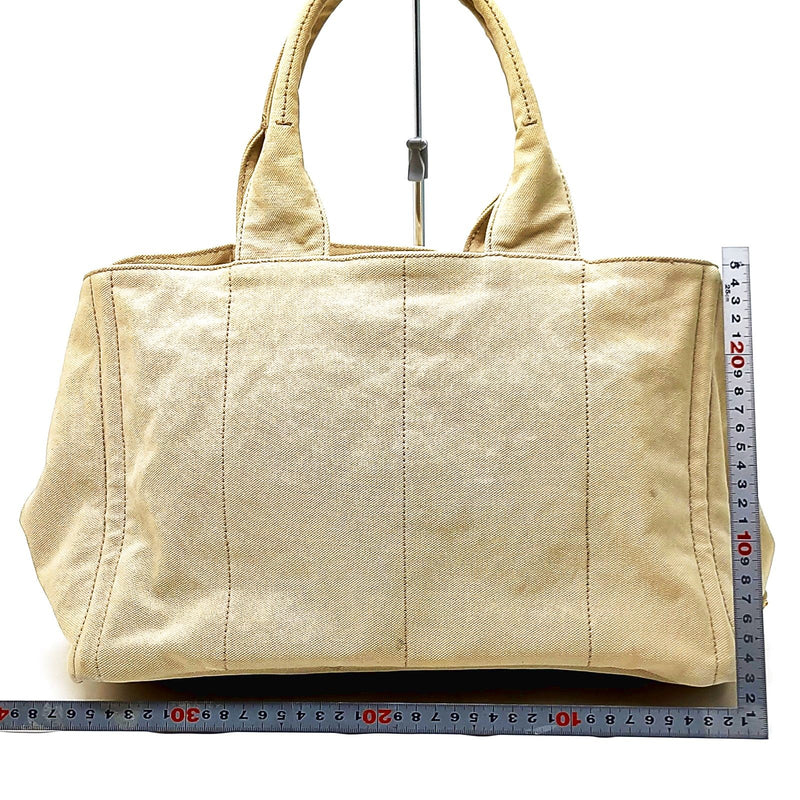 Prada Hand Bag Beige Canvas