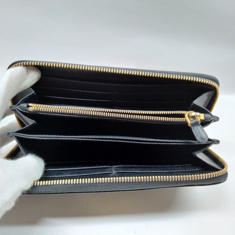 Prada Long Wallet Black Leather