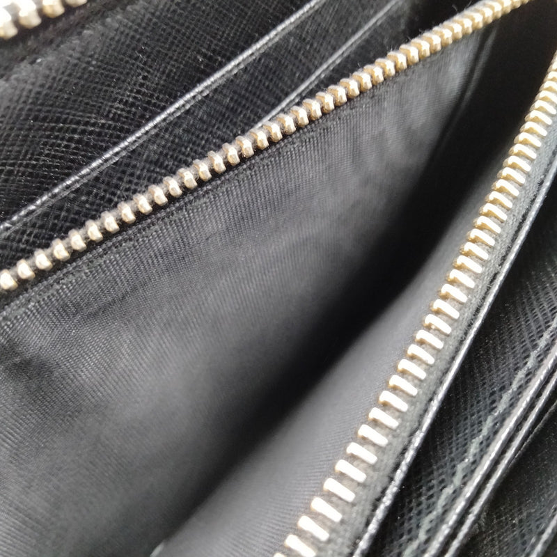 Prada Long Wallet Black Leather