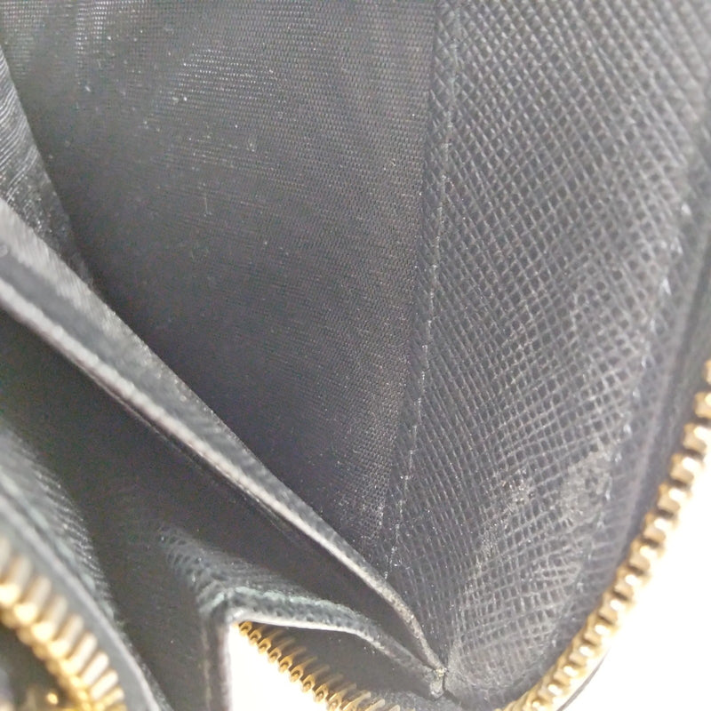 Prada Long Wallet Black Leather