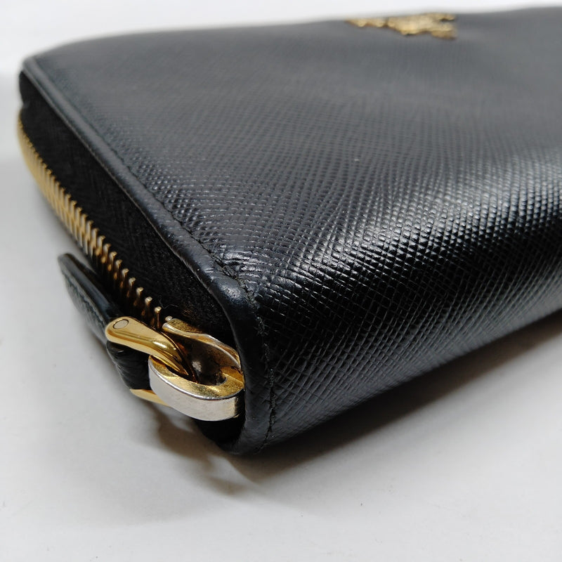 Prada Long Wallet Black Leather