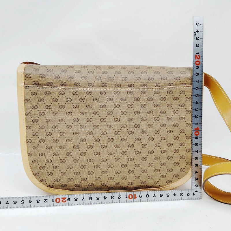 Vintage Gucci Shoulder Bag Brown Pvc