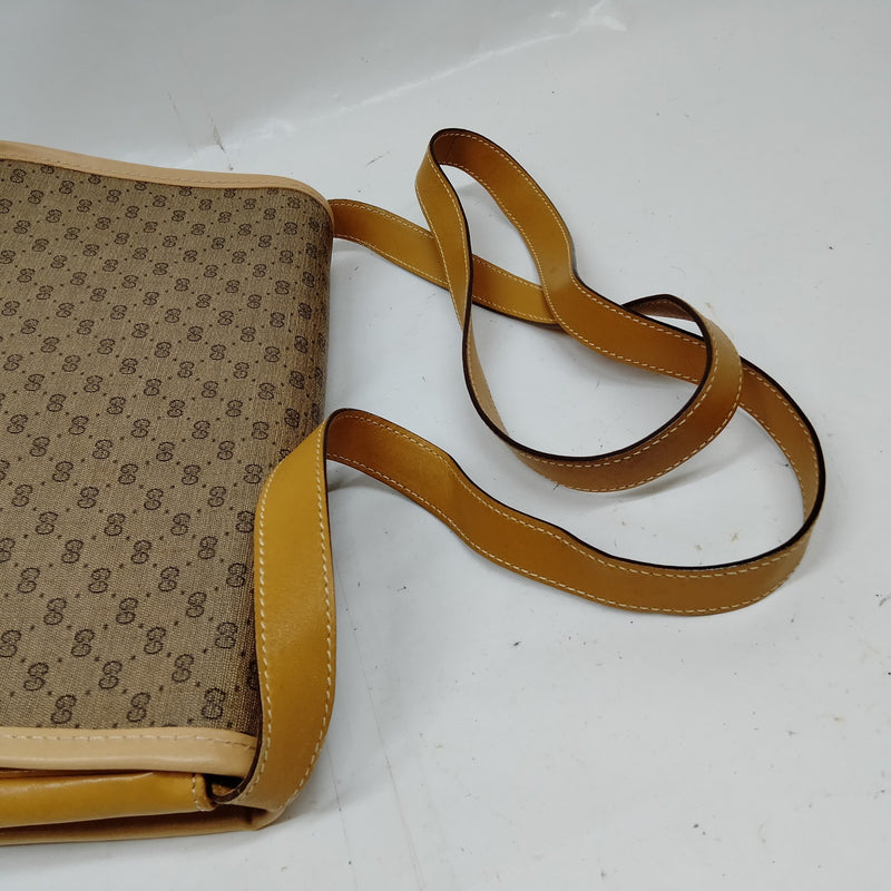 Vintage Gucci Shoulder Bag Brown Pvc