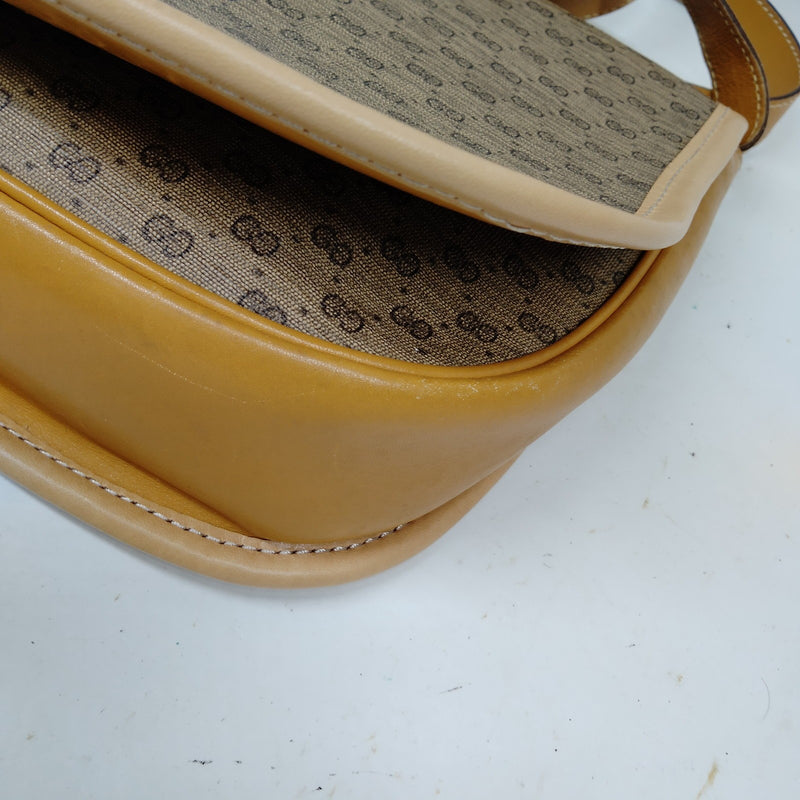 Vintage Gucci Shoulder Bag Brown Pvc