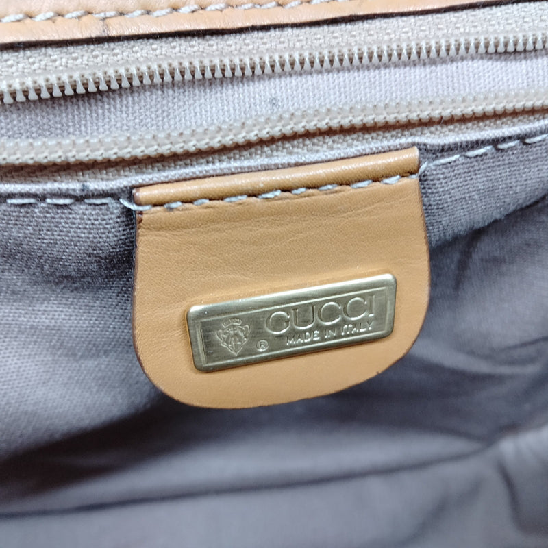 Vintage Gucci Shoulder Bag Brown Pvc
