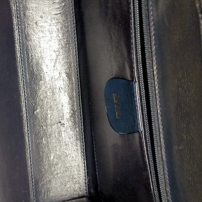Gucci Shoulder Bag Navy Blue Leather