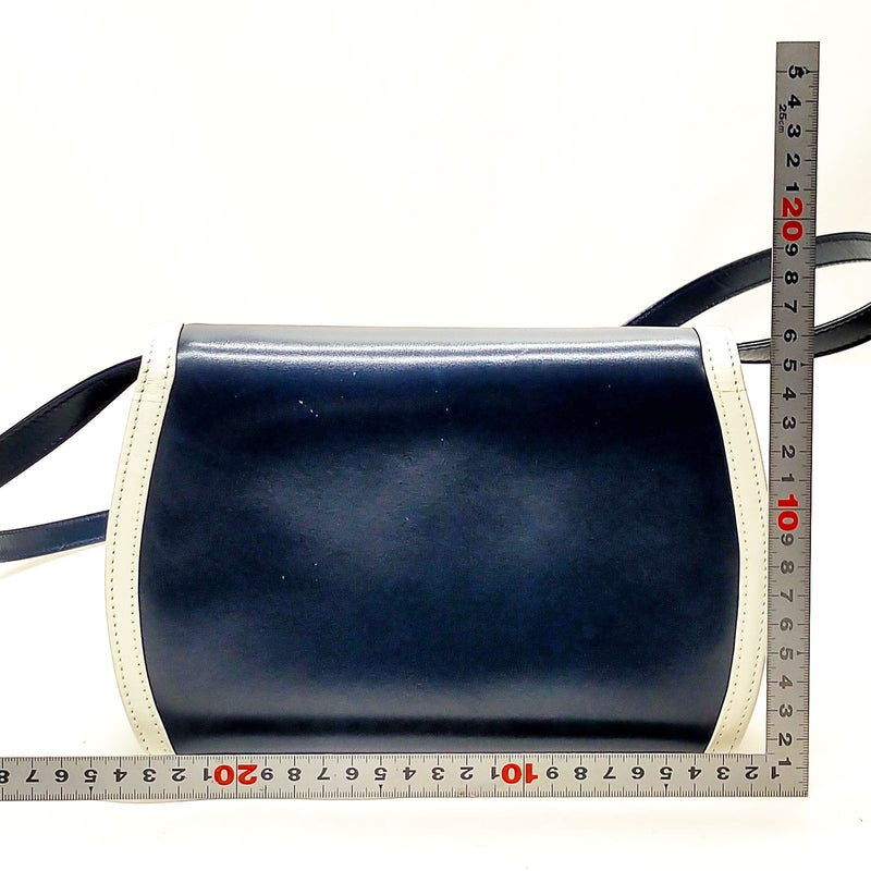 Gucci Shoulder Bag Navy Blue Leather