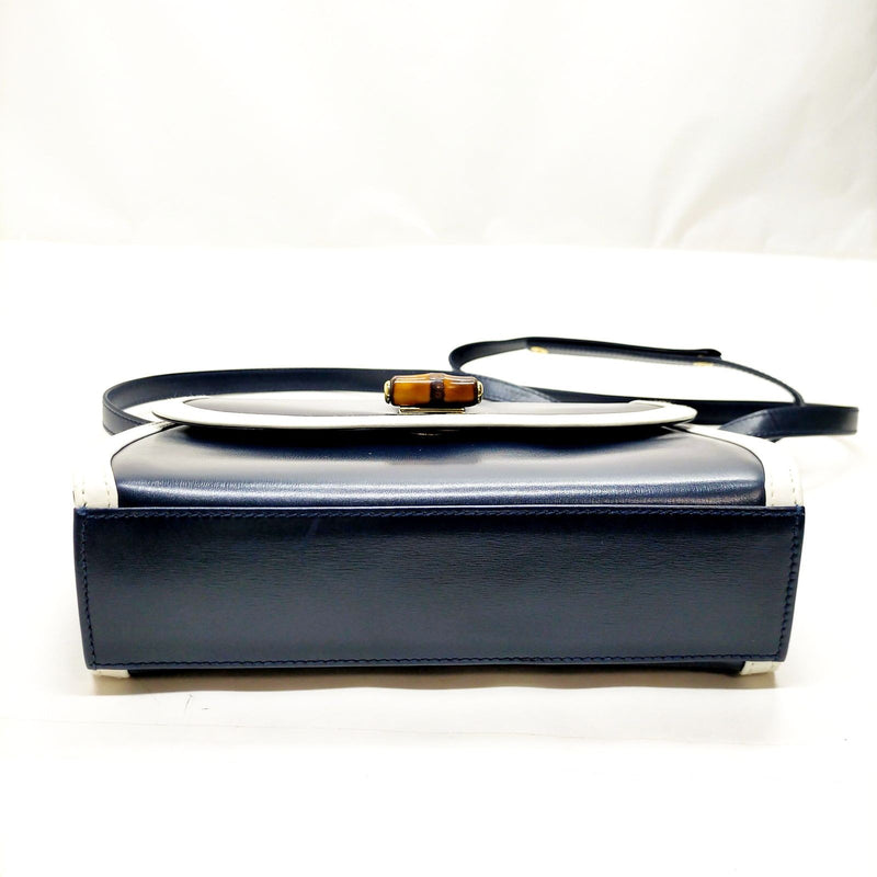 Gucci Shoulder Bag Navy Blue Leather