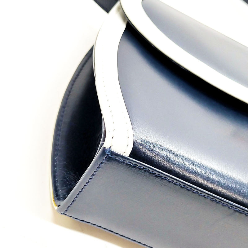 Gucci Shoulder Bag Navy Blue Leather