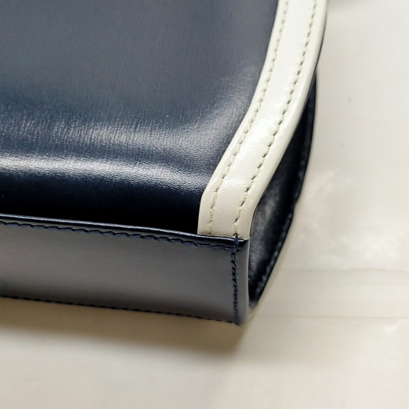 Gucci Shoulder Bag Navy Blue Leather