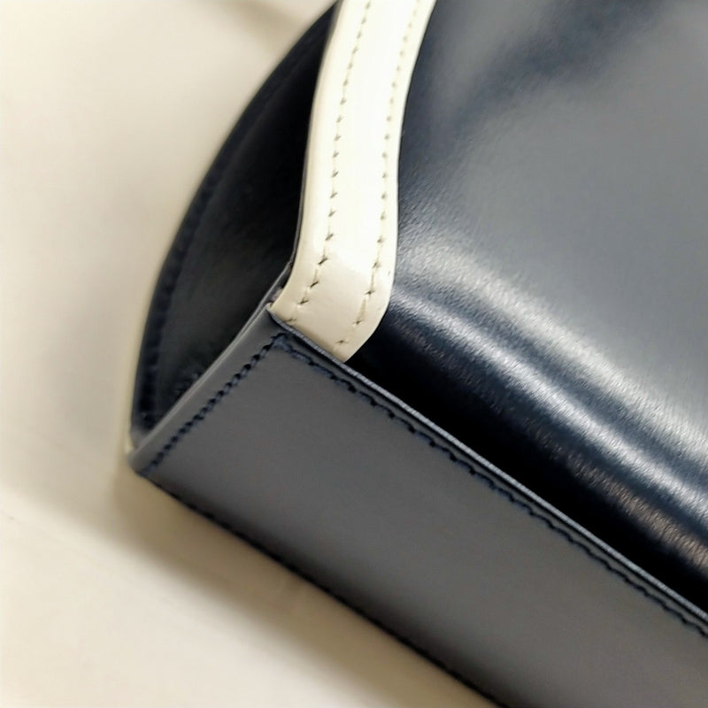 Gucci Shoulder Bag Navy Blue Leather
