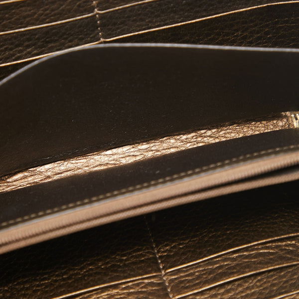 Gucci Metallic Leather Bamboo Tassel Zip