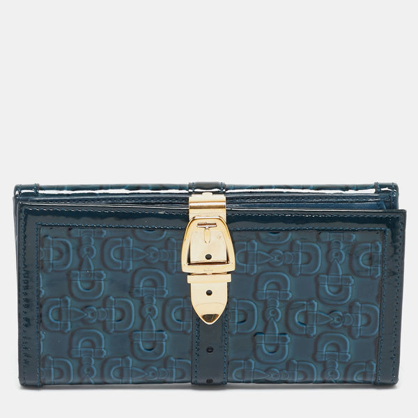 Gucci Blue Horsebit Embossed Patent