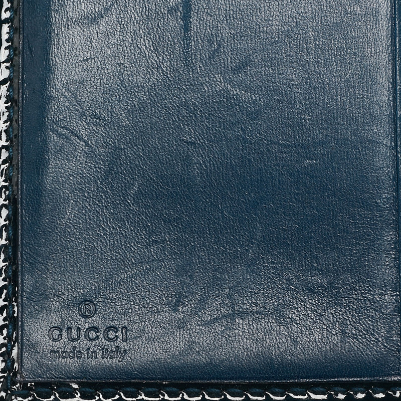 Gucci Blue Horsebit Embossed Patent