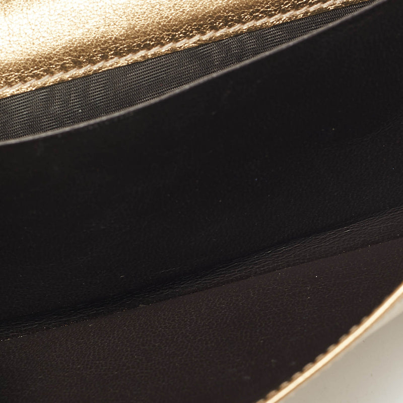 Gucci Gold/Brown Gg Fabric And Leather