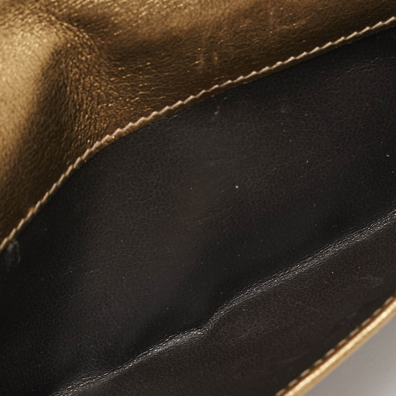 Gucci Gold/Brown Gg Fabric And Leather